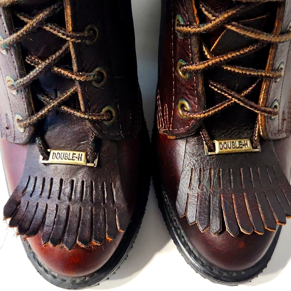 Double-H Sub Zero Insulated Lacer Leather Western Kiltie Vintage Women's 6 EUC - Picture 6 of 15